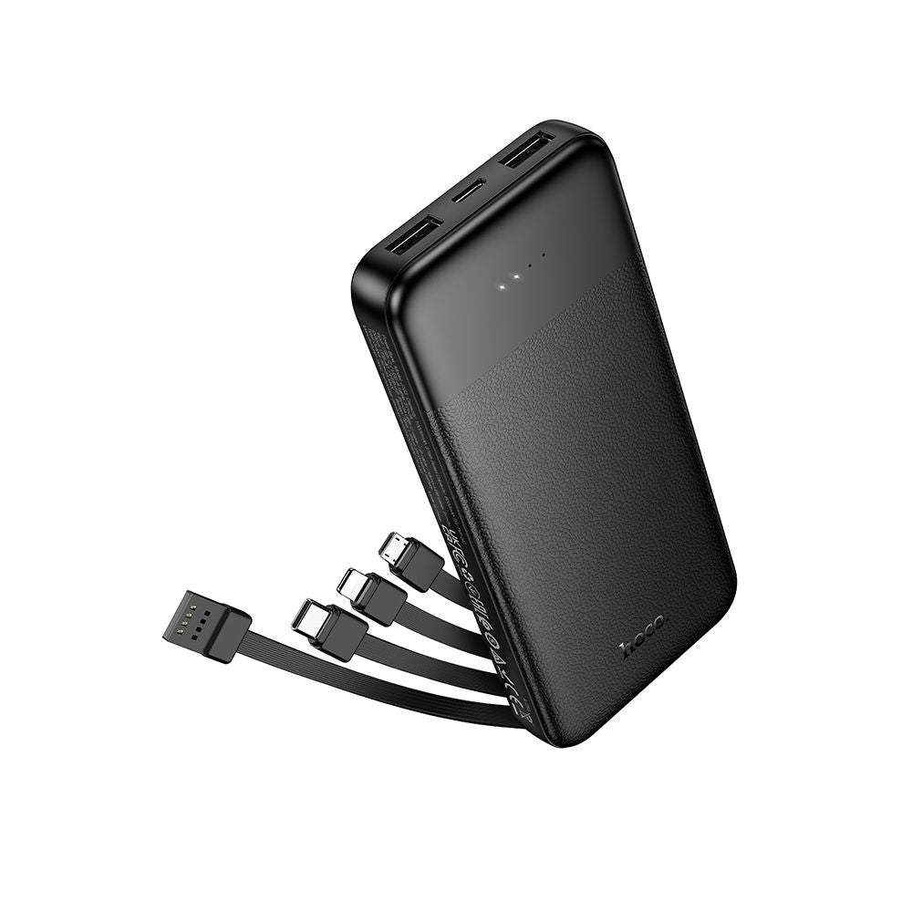 Externí baterie HOCO J163, 10000mAh, 10W, 1 x Lightning - 1 x microUSB - 2 x USB-A - 1 x USB-C, Černá