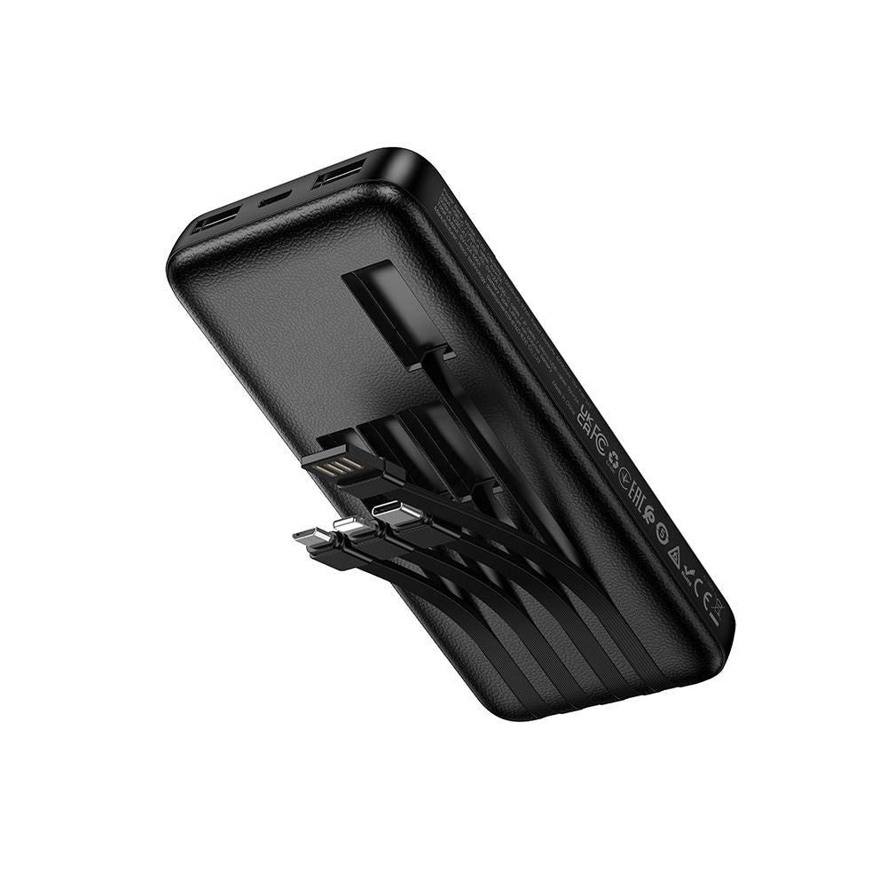 Externí baterie HOCO J163, 10000mAh, 10W, 1 x Lightning - 1 x microUSB - 2 x USB-A - 1 x USB-C, Černá