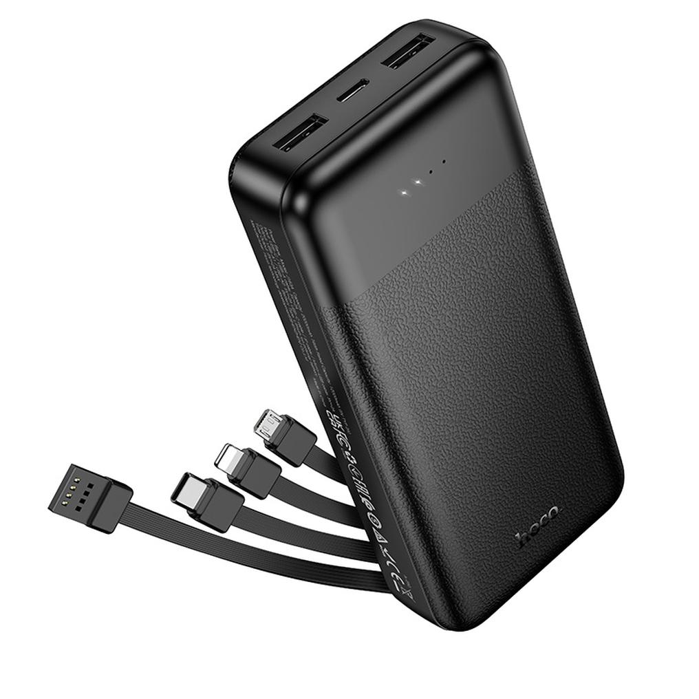 Powerbanka HOCO J163A, 20 000 mAh, 10 W, 1× Lightning – 1× microUSB – 1× USB-C – 2× USB-A, černá