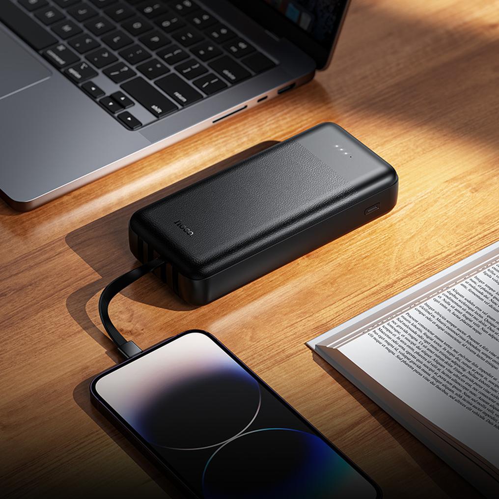 Powerbanka HOCO J163A, 20 000 mAh, 10 W, 1× Lightning – 1× microUSB – 1× USB-C – 2× USB-A, černá