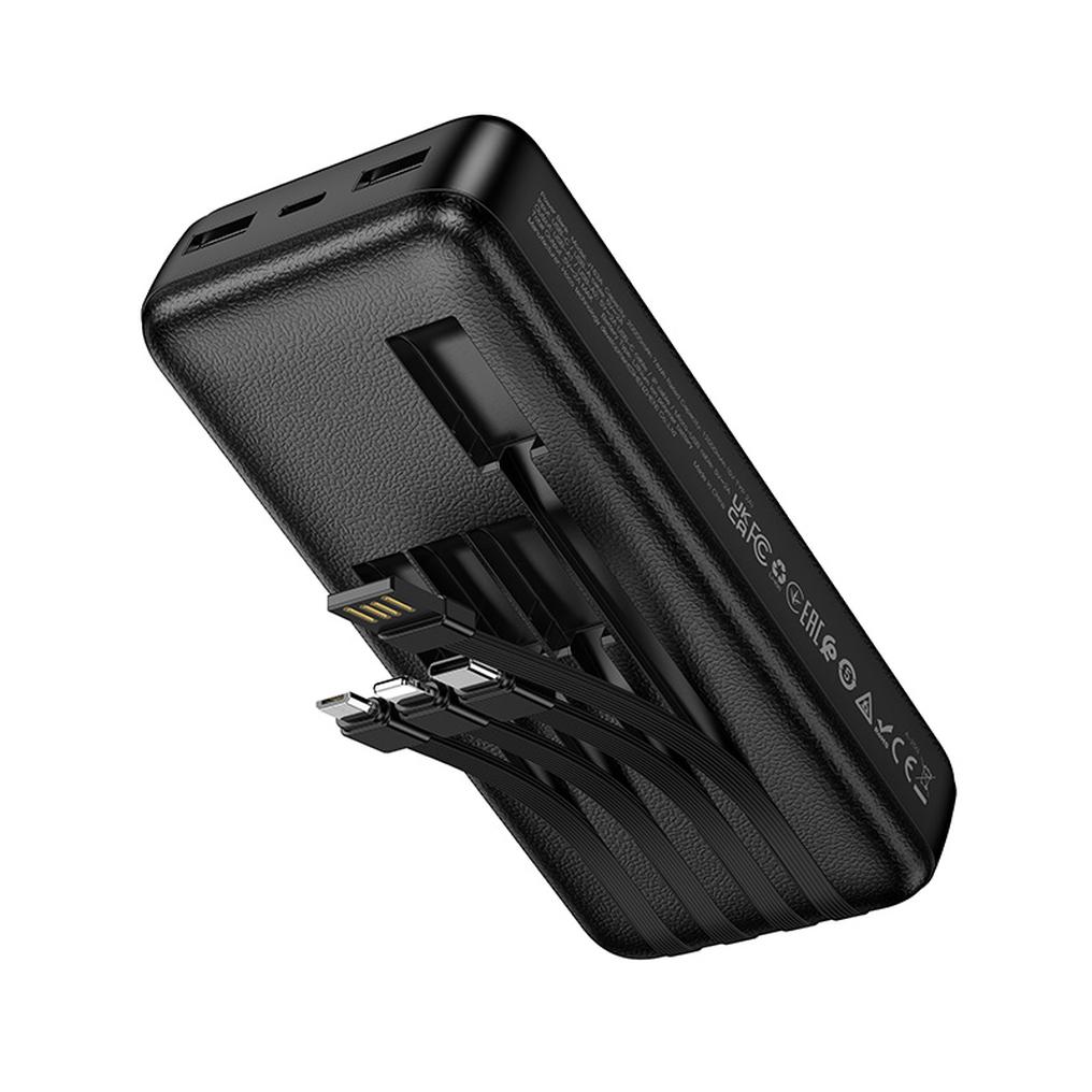Powerbanka HOCO J163A, 20 000 mAh, 10 W, 1× Lightning – 1× microUSB – 1× USB-C – 2× USB-A, černá