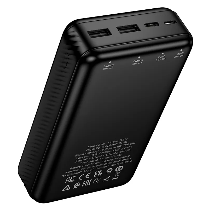 Externí baterie HOCO J165A, 20000mAh, 10W, 2 x USB-A, černá