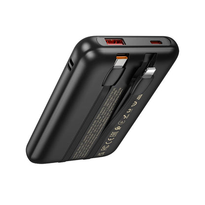 Externí baterie HOCO Q37, 10000mAh, 22,5W, QC + PD, 1 x Lightning - 1 x USB-A - 2 x USB-C, Černá