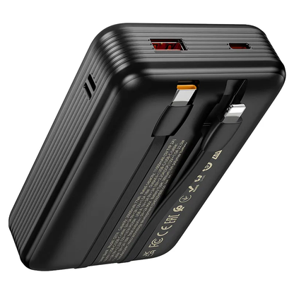 Externí baterie HOCO Q37A, 20000mAh, 22,5W, QC + PD, 1 x Lightning - 1 x USB-A - 2 x USB-C, černá