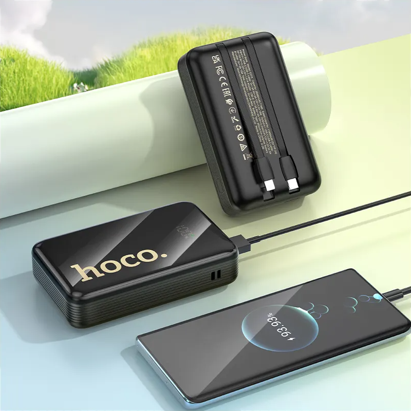 Externí baterie HOCO Q37A, 20000mAh, 22,5W, QC + PD, 1 x Lightning - 1 x USB-A - 2 x USB-C, černá