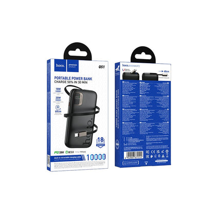 Externí baterie HOCO Q51, 10000mAh, 20W, PD, 2 x USB-C, černá