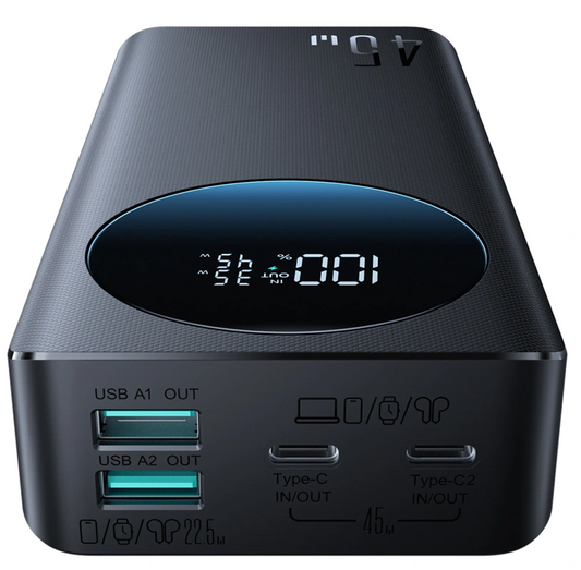 Externí baterie Joyroom JR-PBF02 Pro, 20000mAh, 45W, QC + PD, 2 x USB-A - 2 x USB-C, černá