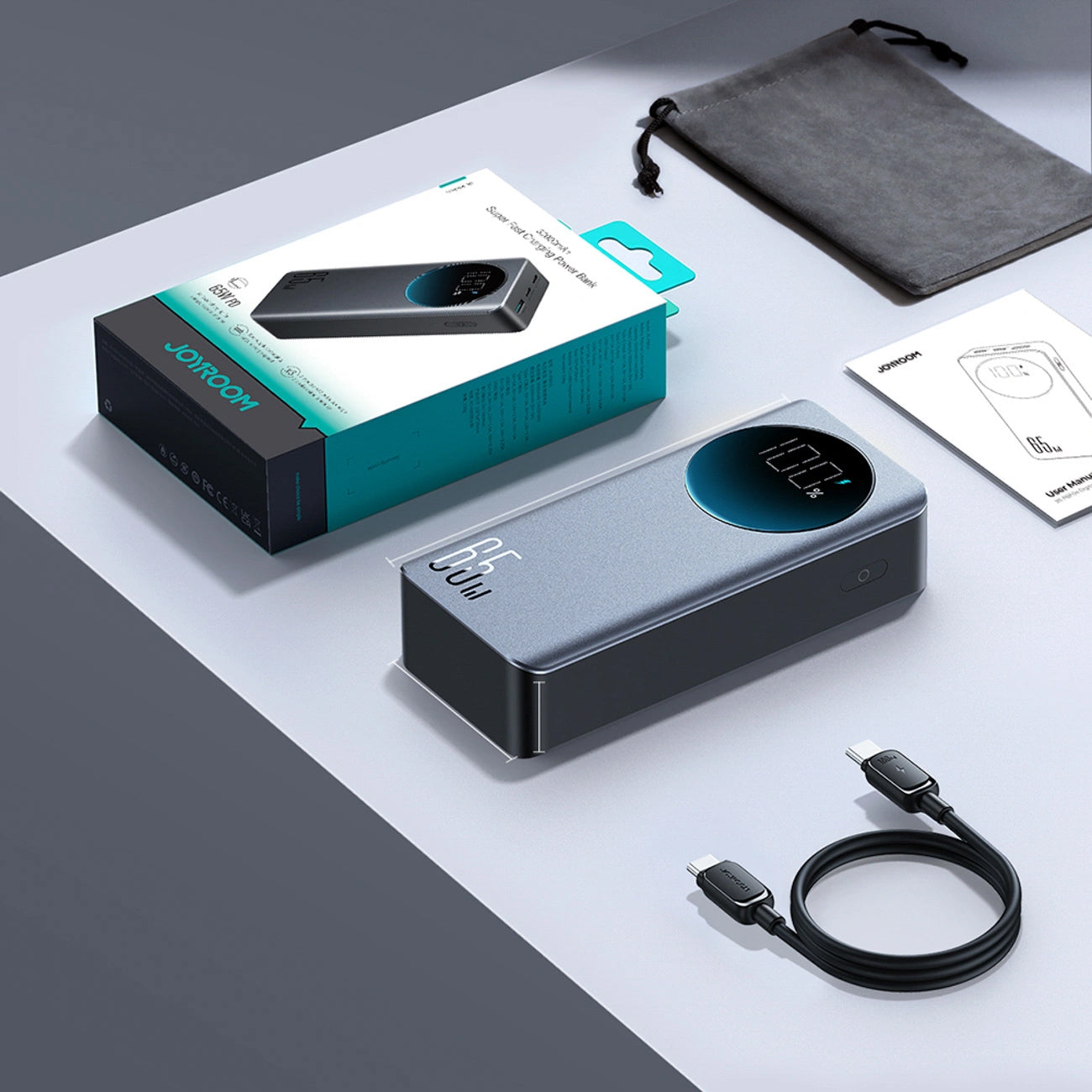 Externí baterie Joyroom JR-PBF05 Pro, 30000mAh, 65W, QC + PD, 1 x USB-A - 2 x USB-C, černá
