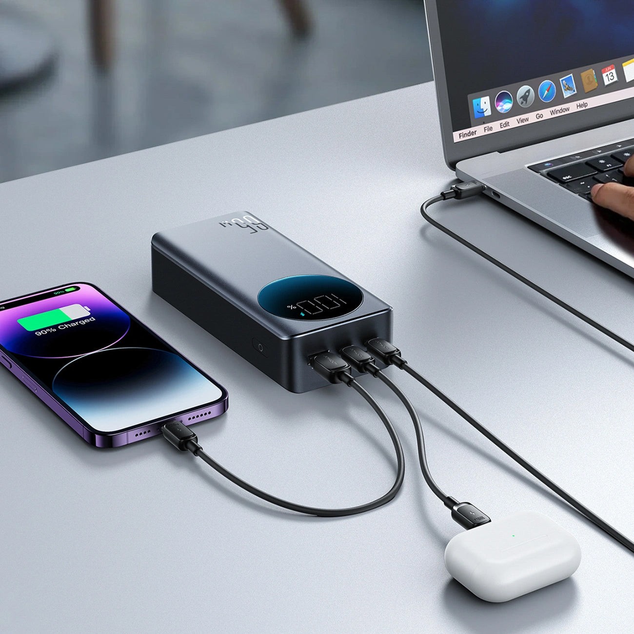 Externí baterie Joyroom JR-PBF05 Pro, 30000mAh, 65W, QC + PD, 1 x USB-A - 2 x USB-C, černá