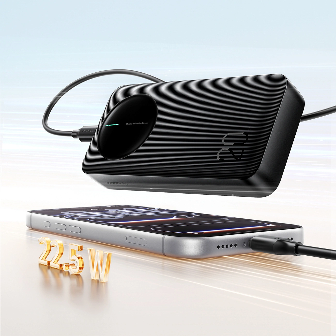 Externí baterie Joyroom JR-PBF14 Pro, 20000mAh, 22.5W, QC + PD, 1 x USB-C - 2 x USB-A, Černá