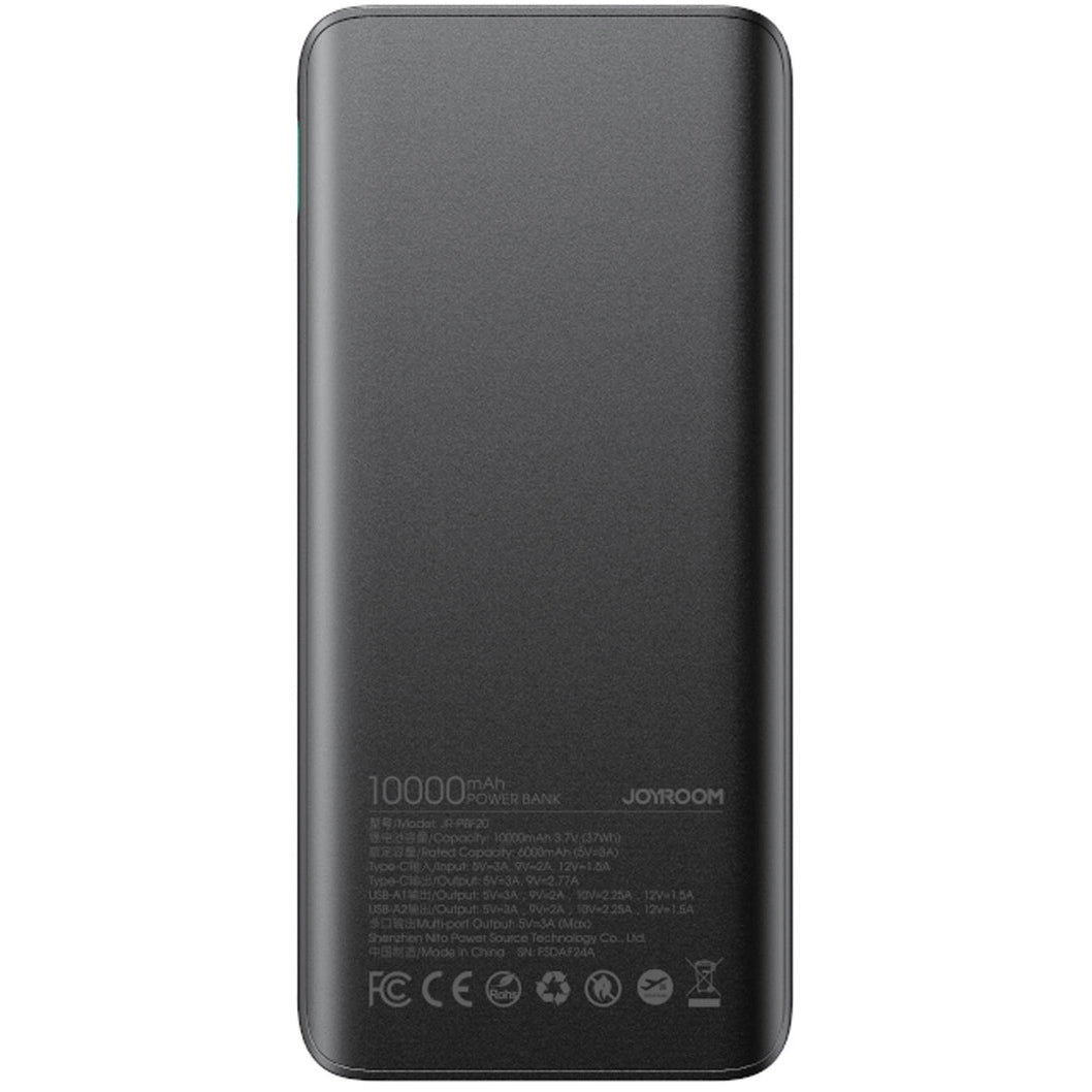Externí baterie Joyroom JR-PBF20, 10000mAh, 25W, QC + PD, 1 x USB-C - 2 x USB-A, Černá