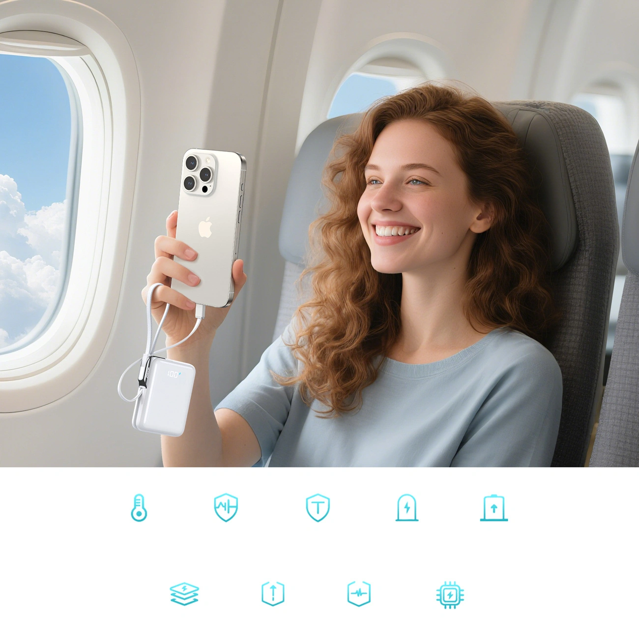 Externí baterie Joyroom JR-PBF27 Pro, 10000mAh, 30W, QC + PD, 1 x Lightning - 2 x USB-C, Bílá