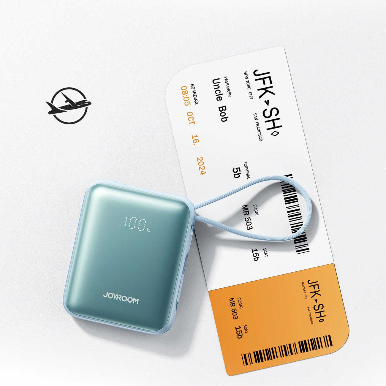 Externí baterie Joyroom JR-PBF27, 10000mAh, 22.5W, PD, 1 x Lightning - 2 x USB-C, Modrá