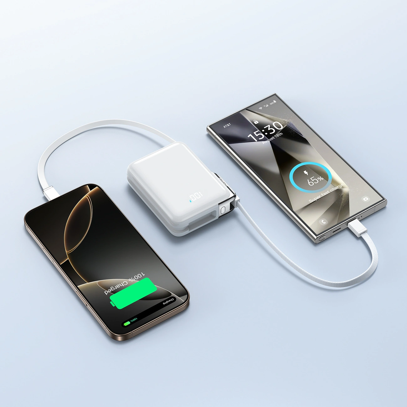 Externí baterie Joyroom JR-PBF27 Pro, 10000mAh, 30W, QC + PD, 1 x Lightning - 2 x USB-C, Bílá