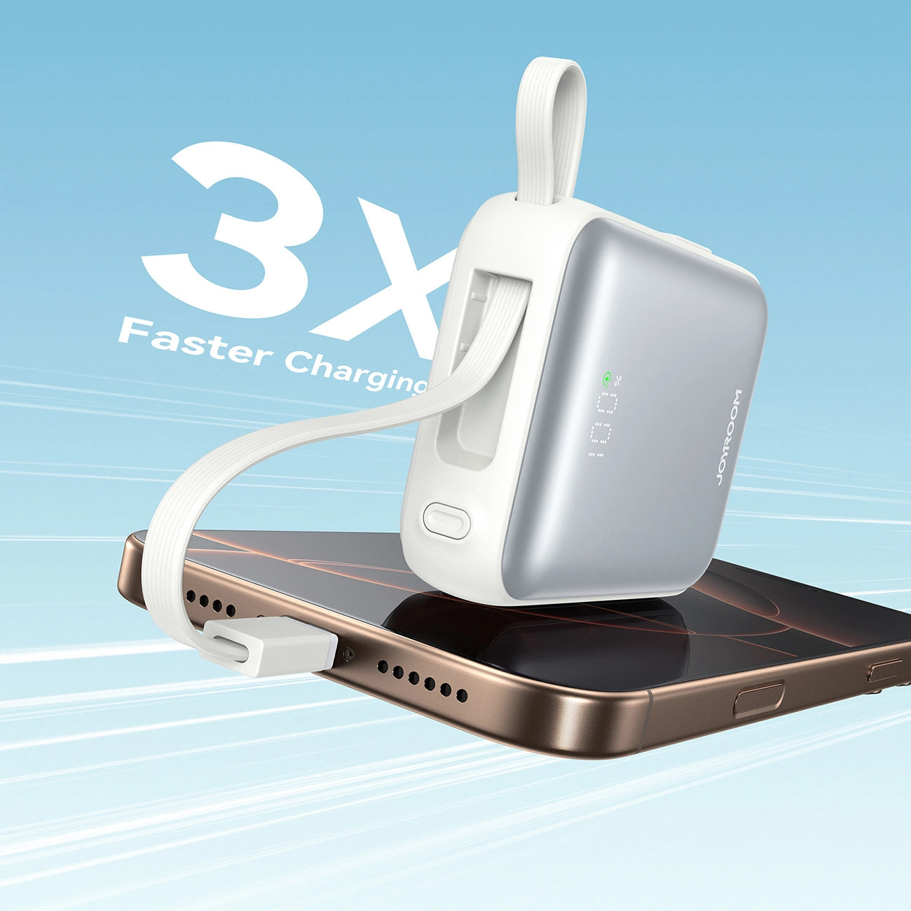 Externí baterie Joyroom JR-PBF27, 10000mAh, 22.5W, PD, 1 x Lightning - 2 x USB-C, Bílá
