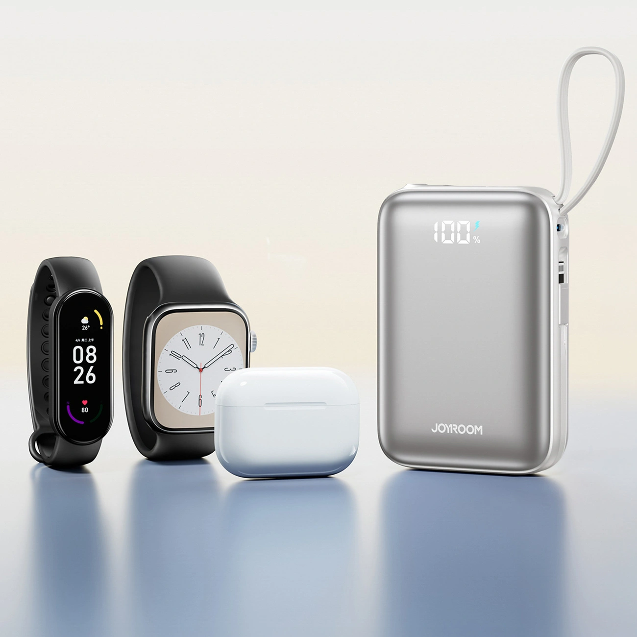 Externí baterie Joyroom JR-PBF29, 20000mAh, 22.5W, QC + PD, 1 x Lightning - 2 x USB-C, Bílá