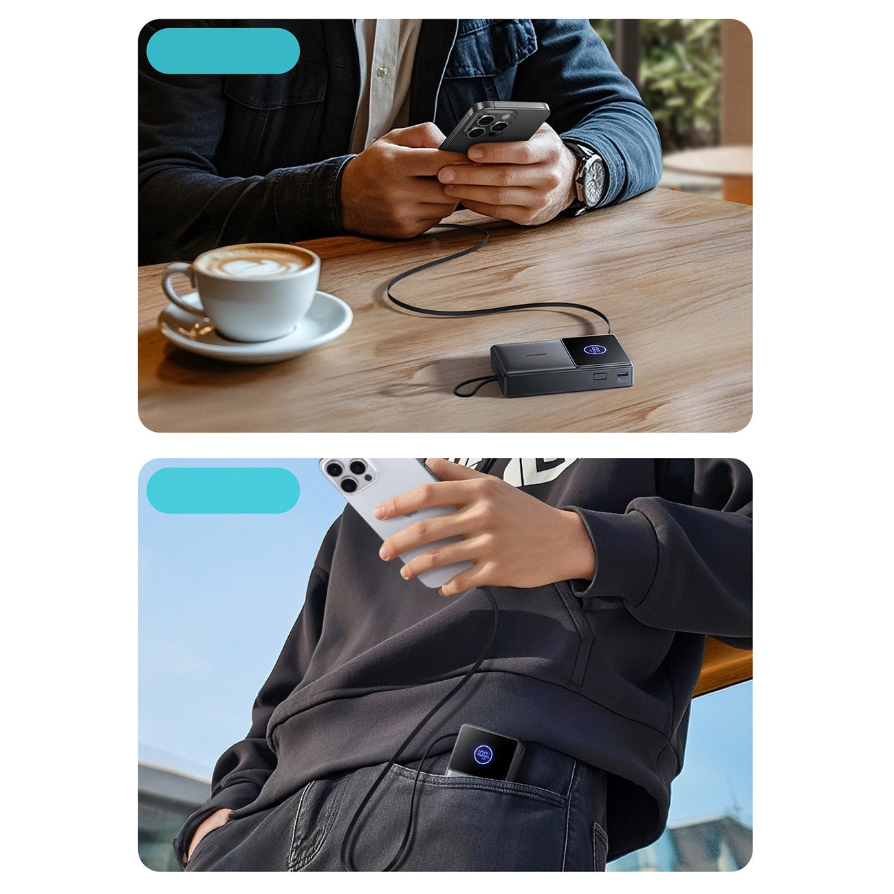 Externí baterie Joyroom JR-PR1, 10000mAh, 22.5W, PD, 2 x USB-C, Šedá