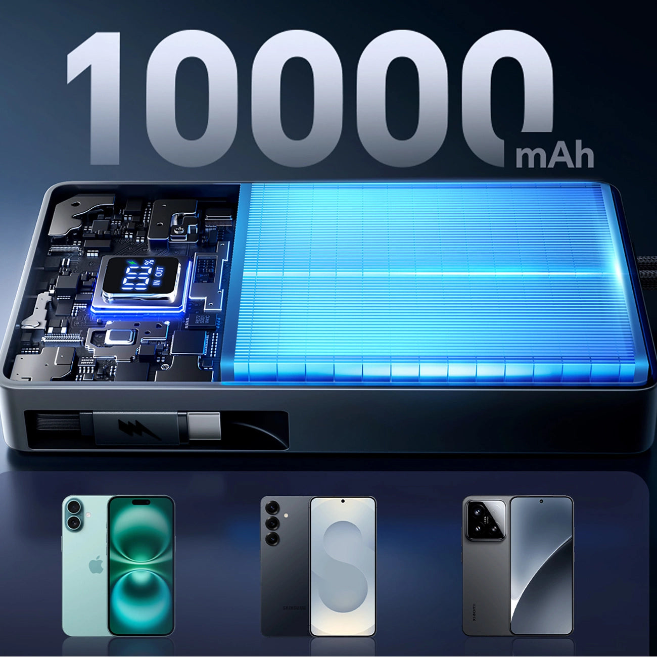 Externí baterie Joyroom JR-PR1, 10000mAh, 22.5W, PD, 2 x USB-C, Šedá