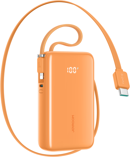 Externí baterie Joyroom JR-PR2L, 10000mAh, 35W, QC + PD, 1 x Lightning - 2 x USB-C, Oranžová