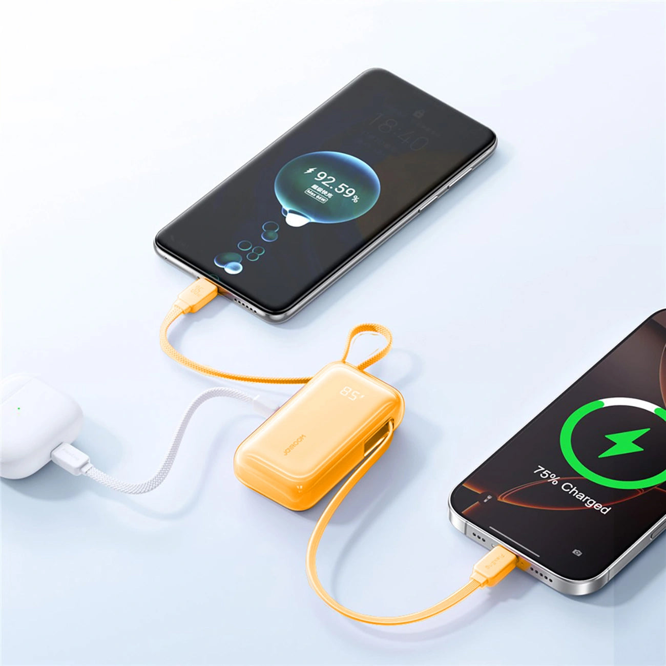 Externí baterie Joyroom JR-PR2L, 10000mAh, 35W, QC + PD, 1 x Lightning - 2 x USB-C, Oranžová