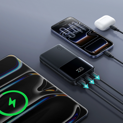 Externí baterie Joyroom JR-QP191, 10000mAh, 22.5W, QC + PD, 1 x USB-A - 2 x USB-C, Černá