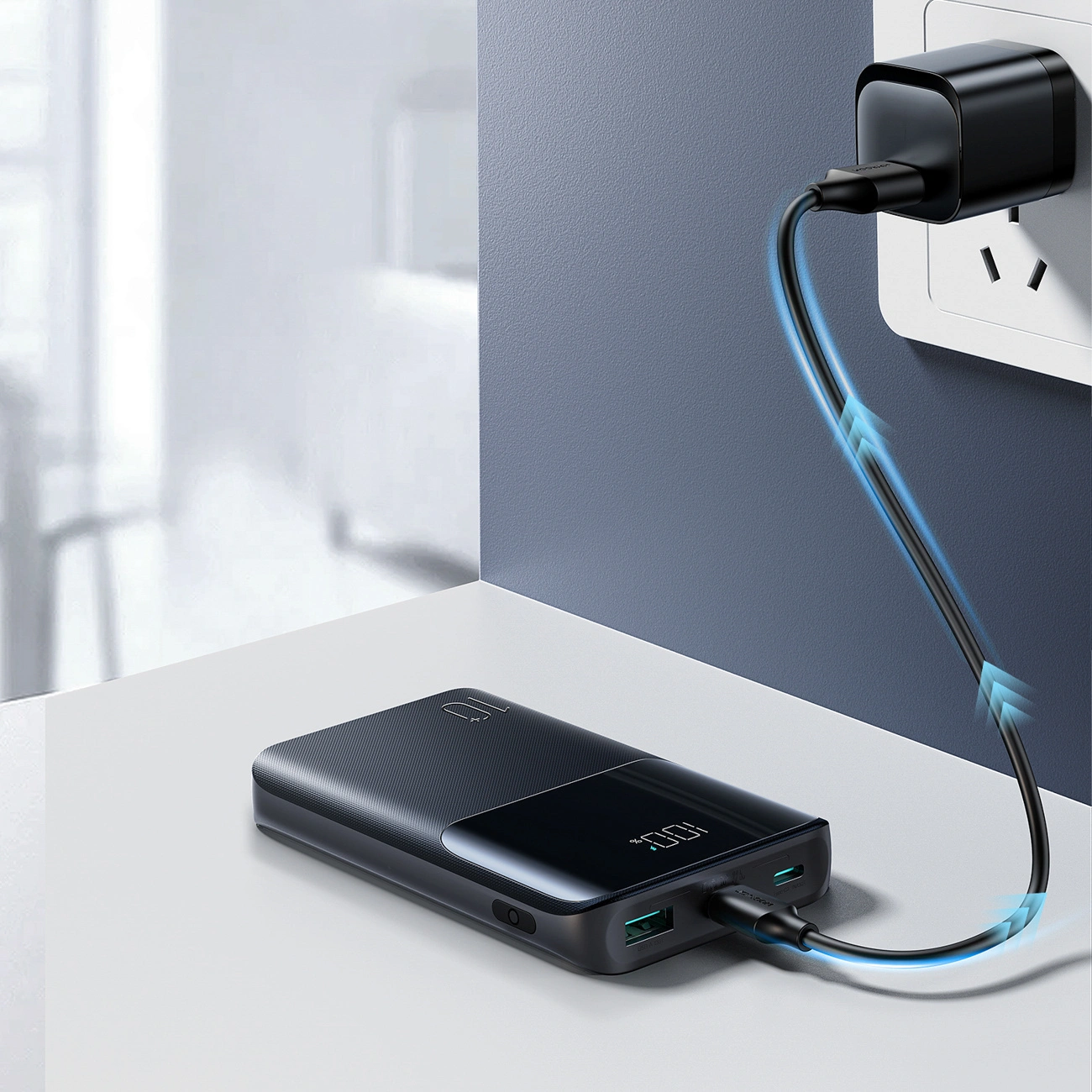 Externí baterie Joyroom JR-QP191, 10000mAh, 22.5W, QC + PD, 1 x USB-A - 2 x USB-C, Černá