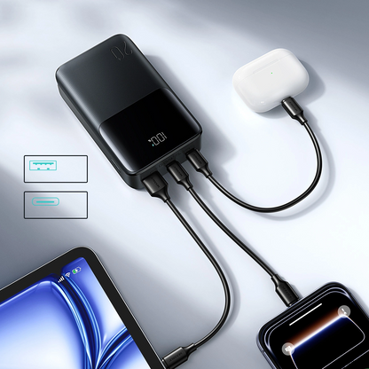 Externí baterie Joyroom JR-QP192, 20000mAh, 22.5W, QC + PD, 1 x USB-A - 2 x USB-C, Černá