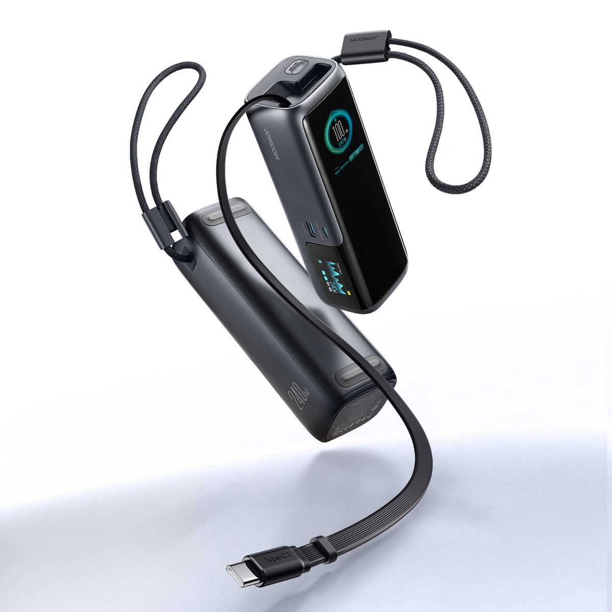 Powerbanka Joyroom PODIX PR70, 25000 mAh, 240 W, QC + PD, 1× USB-A – 3× USB-C, černá