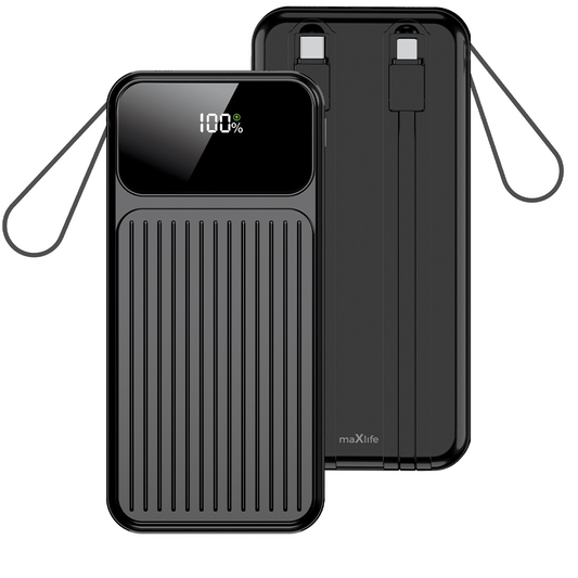 Externí baterie MaXlife MXPB-06, 10000mAh, 22.5W, QC + PD, 1 x Lightning - 2 x USB-A - 2 x USB-C, Černá