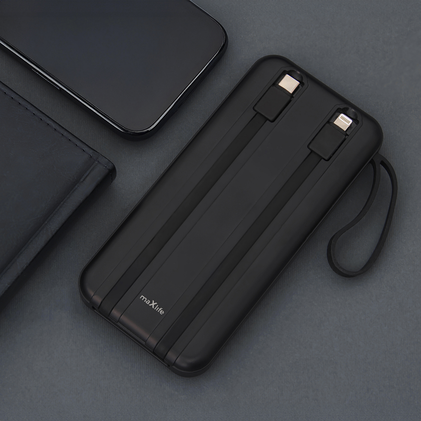 Externí baterie MaXlife MXPB-06, 10000mAh, 22.5W, QC + PD, 1 x Lightning - 2 x USB-A - 2 x USB-C, Černá