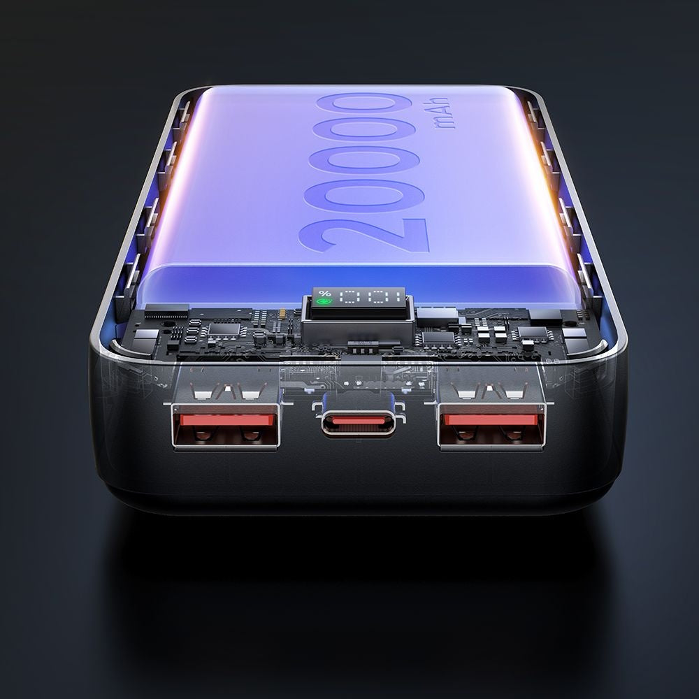 Externí baterie McDodo MC-4230, 20000mAh, 22.5W, QC + PD, 2 x USB-A - 1 x USB-C, Černá