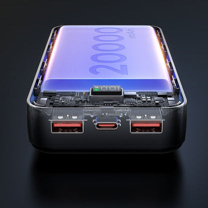 Externí baterie McDodo MC-4230, 20000mAh, 22.5W, QC + PD, 2 x USB-A - 1 x USB-C, Černá