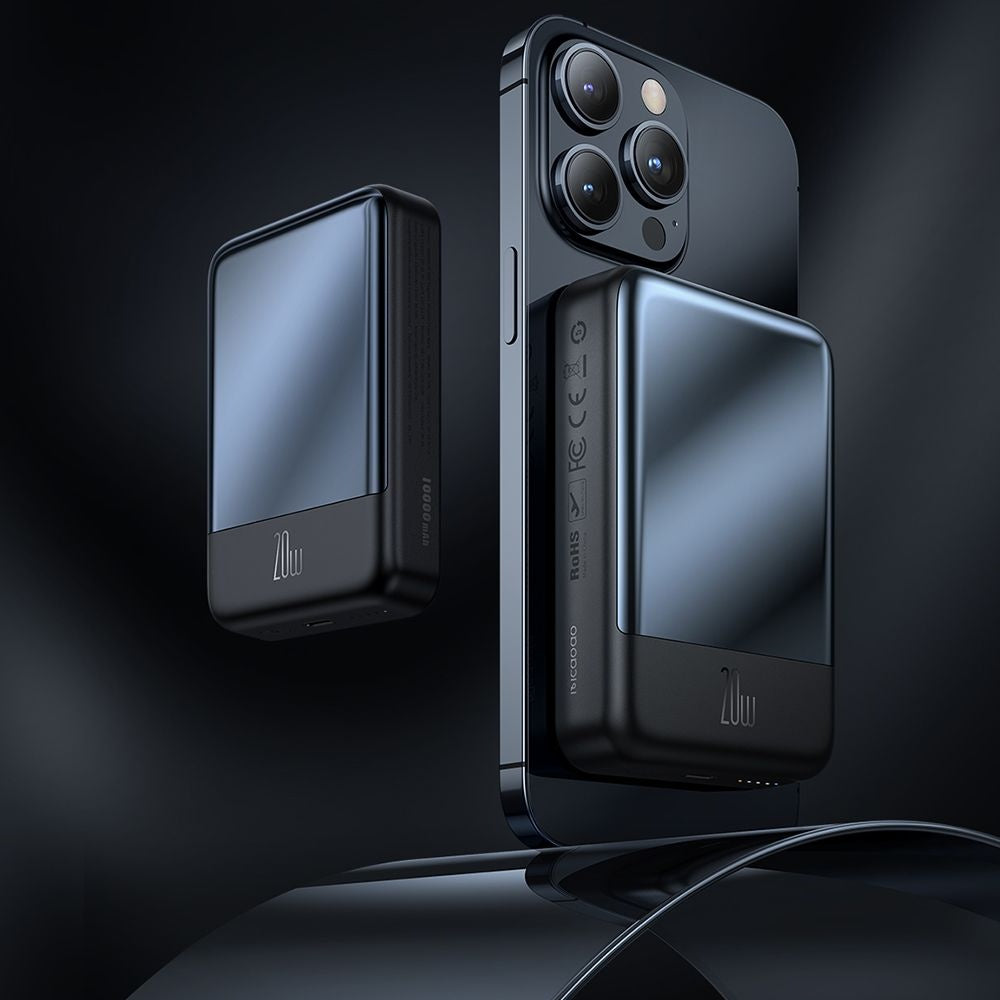 Bezdrátová externí baterie McDodo MC-4261 Ambilight, 10000mAh, 20W, PD + FQI, 1 x QI - 1 x USB-C, černá.