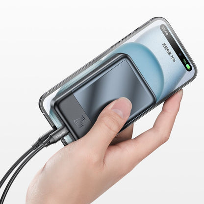 Bezdrátová externí baterie McDodo MC-5021 Ambilight, 20000mAh, 20W, PD + FQI, 1 x QI - 1 x USB-C, černá