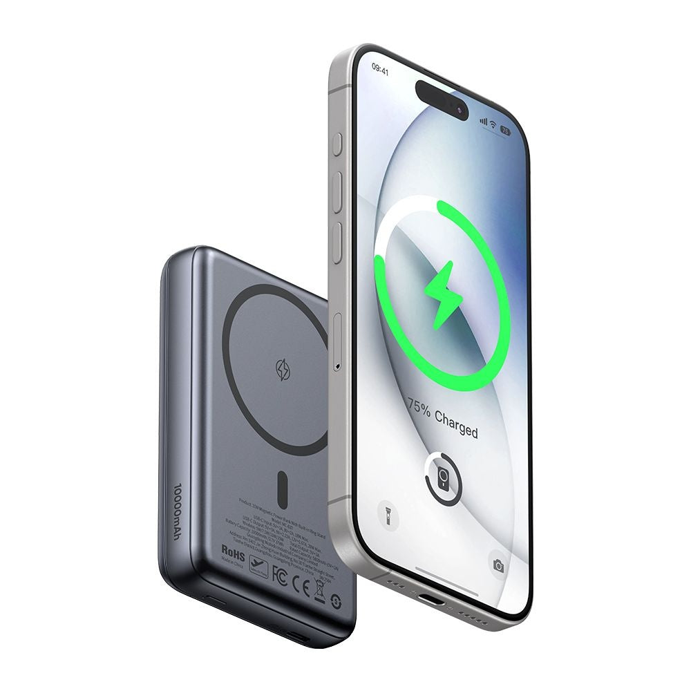 Bezdrátová externí baterie McDodo MC-8371 Meta, 10000mAh, 20W, PD + FQI, 1 x QI - 1 x USB-C, šedá