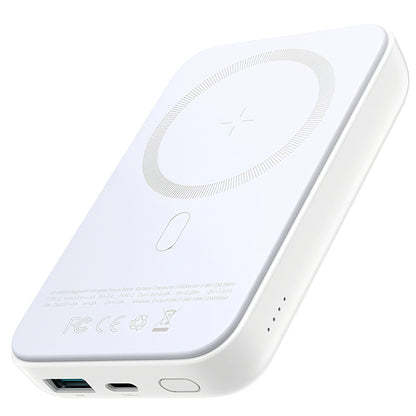 Bezdrátová externí baterie Joyroom JR-W020, 10000mAh, 20W, QC + PD + FQI, 1 x QI - 1 x USB-A - 1 x USB-C, Bílá