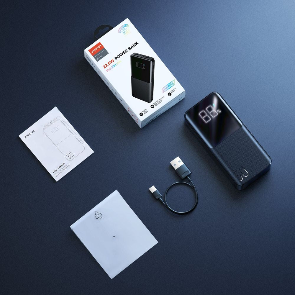 Externí baterie Joyroom JR-QP193, 30000mAh, 22.5W, QC + PD, 1 x USB-C - 2 x USB-A, černá