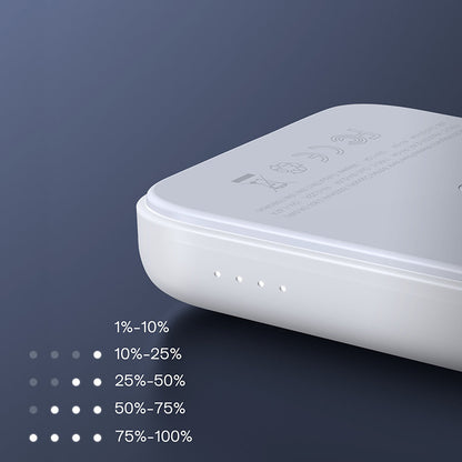 Bezdrátová externí baterie Joyroom JR-W020, 10000mAh, 20W, QC + PD + FQI, 1 x QI - 1 x USB-A - 1 x USB-C, Bílá