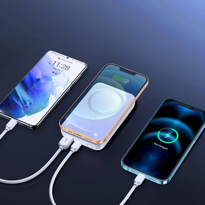 Bezdrátová externí baterie Joyroom JR-W020, 10000mAh, 20W, QC + PD + FQI, 1 x QI - 1 x USB-A - 1 x USB-C, Bílá