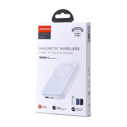 Bezdrátová externí baterie Joyroom JR-W020, 10000mAh, 20W, QC + PD + FQI, 1 x QI - 1 x USB-A - 1 x USB-C, Bílá