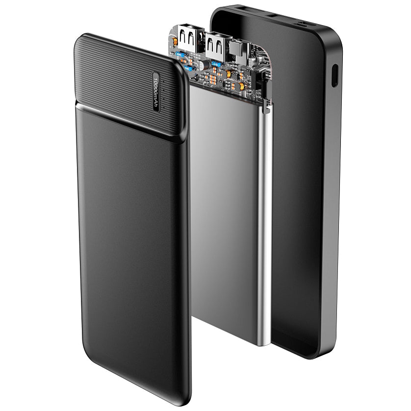 Externí baterie MaXlife MXPB-01, 10000mAh, 12W, 2 x USB-A, černá