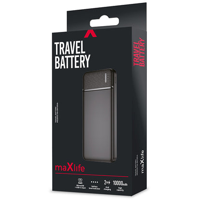 Externí baterie MaXlife MXPB-01, 10000mAh, 12W, 2 x USB-A, černá