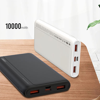 Externí baterie XO Design PR127, 20000mAh, 22.5W, QC + PD, 1 x USB-C - 2 x USB-A, Černá