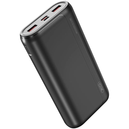 Externí baterie XO Design PR127, 20000mAh, 22.5W, QC + PD, 1 x USB-C - 2 x USB-A, Černá