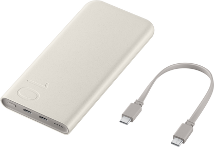 Samsung External Battery, 10000mAh, 25W, PD, 2 x USB-C, Beige EB-P3401XUEGWW