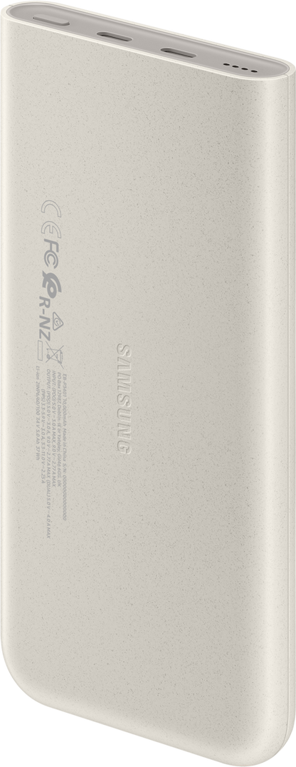 Samsung External Battery, 10000mAh, 25W, PD, 2 x USB-C, Beige EB-P3401XUEGWW