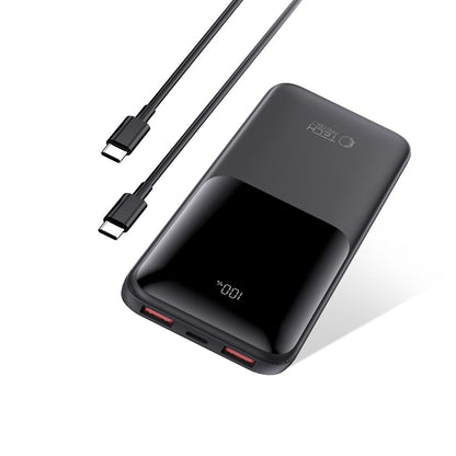 Tech-Protect PB01 External Battery, 10000mAh, 22.5W, QC + PD, 1 x USB-C - 2 x USB-A, Black