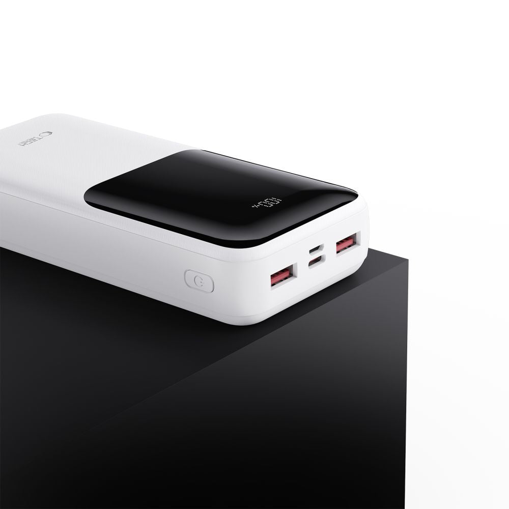 Externí baterie Tech-Protect PB02, 20000mAh, 22.5W, QC + PD, 1 x USB-C - 2 x USB-A, Bílá
