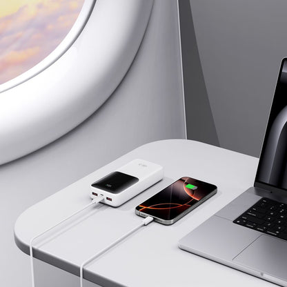 Externí baterie Tech-Protect PB02, 20000mAh, 22.5W, QC + PD, 1 x USB-C - 2 x USB-A, Bílá
