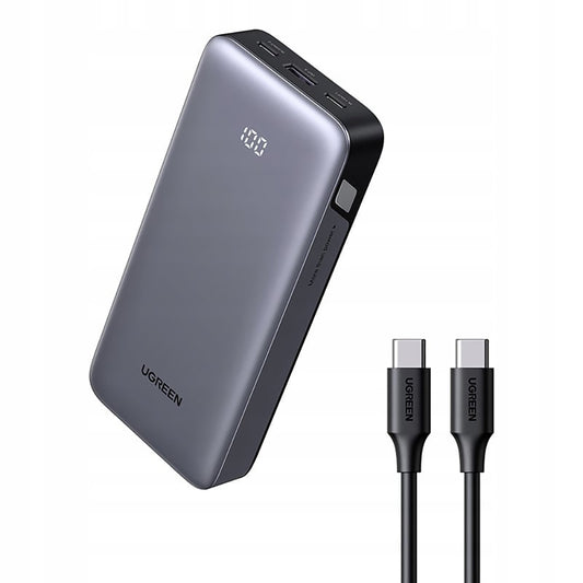 Externí baterie UGREEN Nexode PB532 (55989B), 20000mAh, 30W, QC + PD, 1 x USB-A - 2 x USB-C, Šedá
